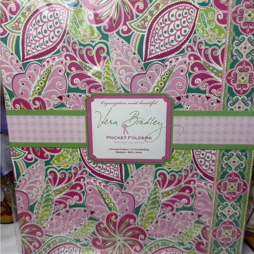 NWT Vera Bradley Pinwheel Pink Pocket Folders Retired Rare
